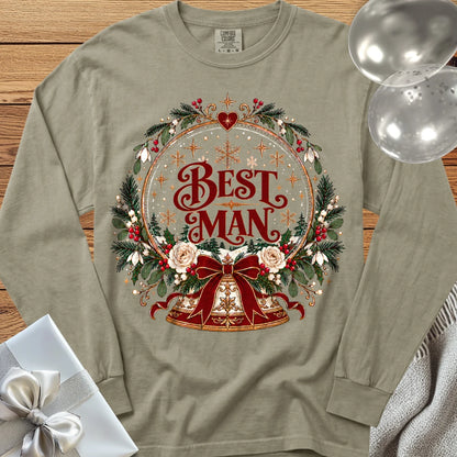 Best Man - Premium Snowglobe Wedding Long Sleeve T-Shirt - Sandstone
