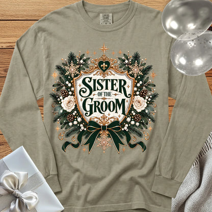 Sister of the Groom - Premium Winter Heirloom Wedding Long Sleeve T-Shirt - Sandstone