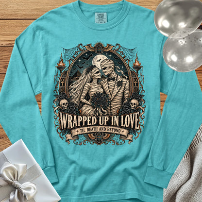 Wrapped Up in Love - Premium Halloween Wedding Long Sleeve T-Shirt - Seafoam