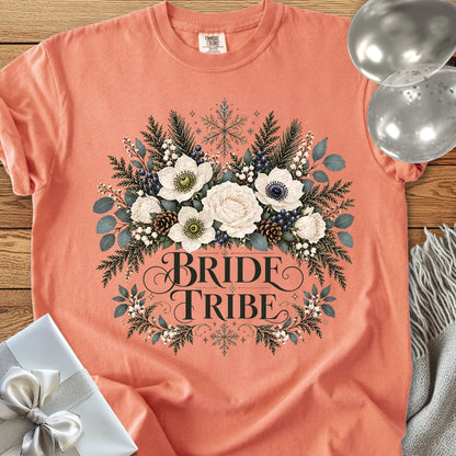 Bride Tribe - Premium Winter Bouquet Wedding T-Shirt - Terracotta