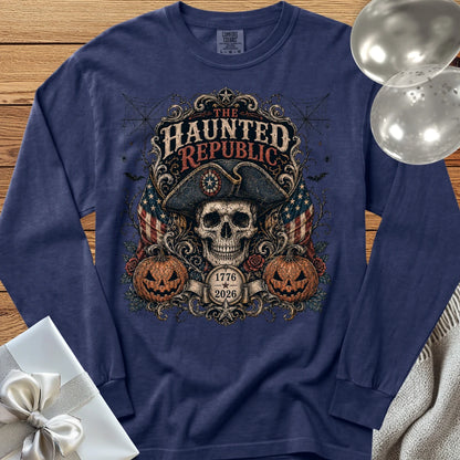 Haunted Republic - Premium America 250 Halloween Long Sleeve T-Shirt - True Navy