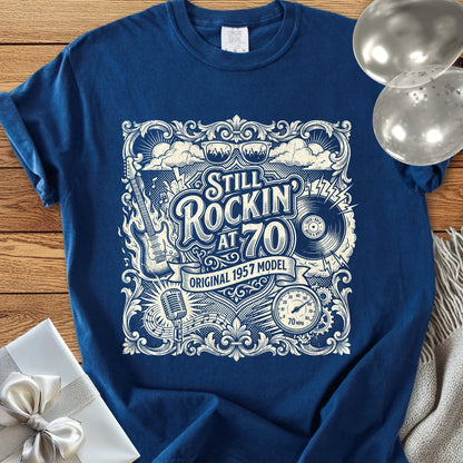 Still Rockin' at 70, Original 1957 Model - Premium 70th Birthday T-Shirt - True Navy