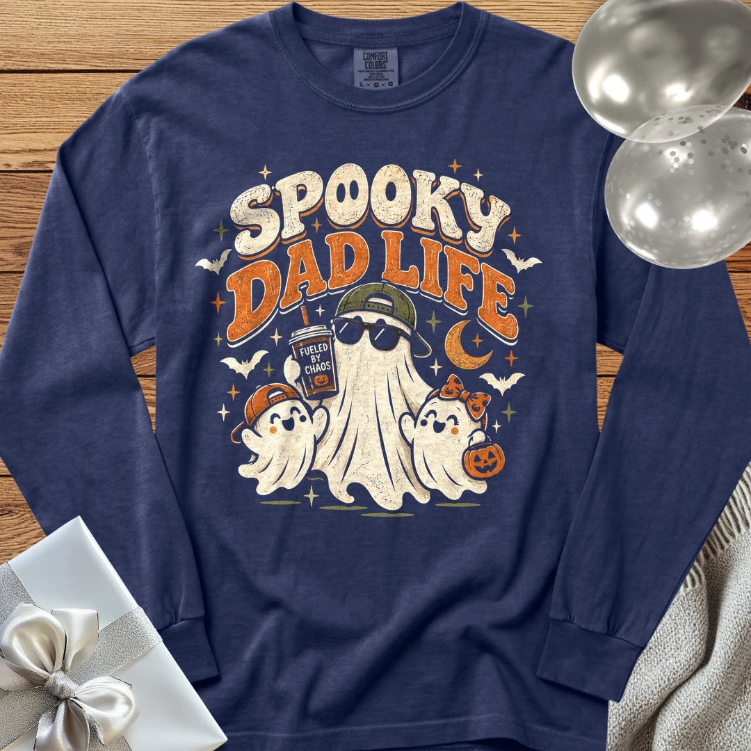 Spooky Dad Life - Premium Halloween Parenting Long Sleeve T-Shirt - True Navy