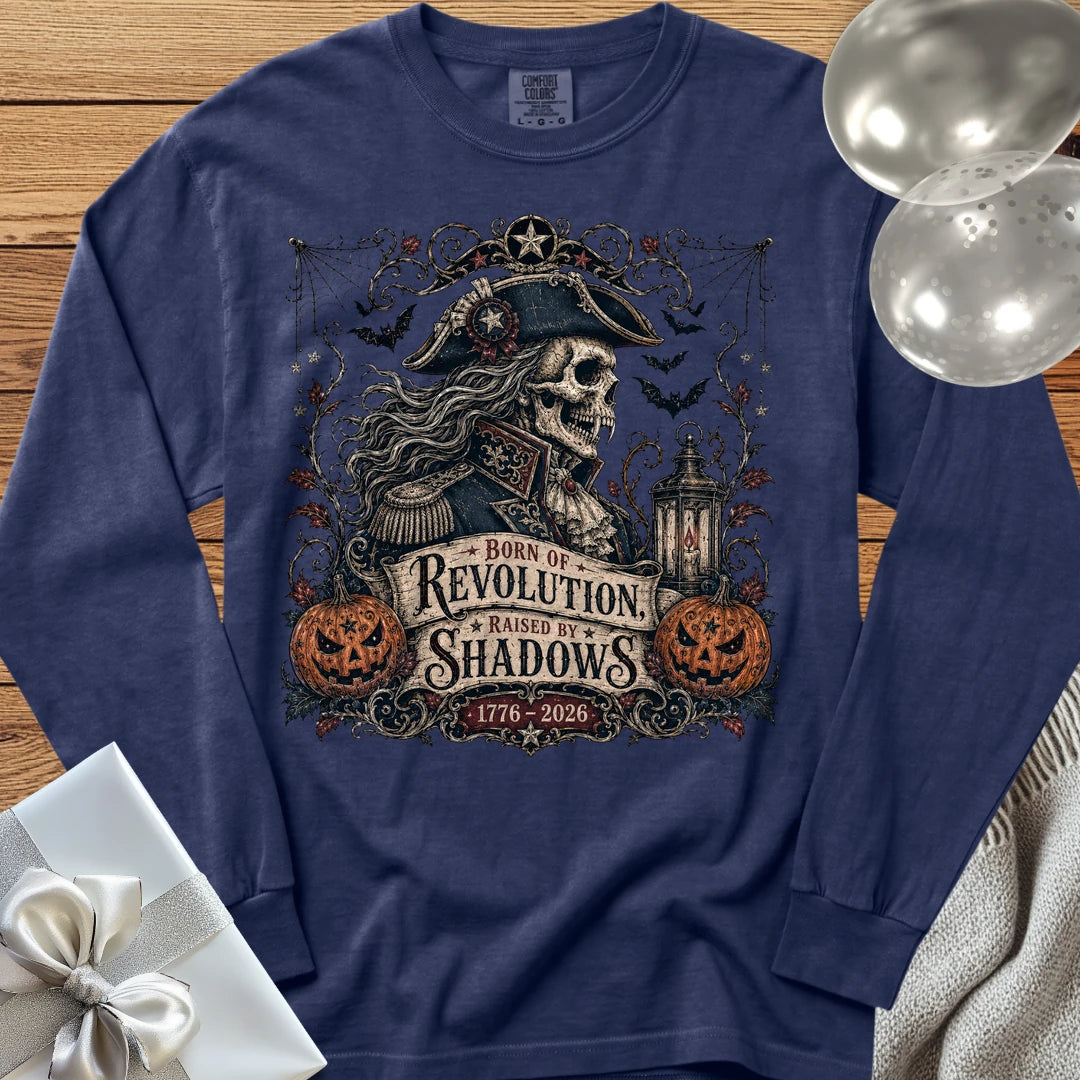 Born of Revolution, Raised by Shadows - Premium Halloween America 250 Long Sleeve T-Shirt - True Navy