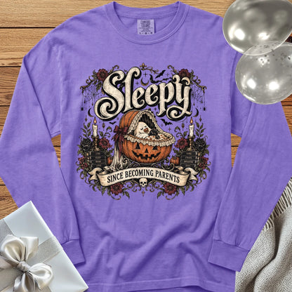 Sleepy Since Becoming Parents - Premium Parenting Halloween Long Sleeve T-Shirt - Violet