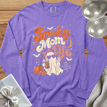 Spooky Mom Life - Premium Halloween Parenting Long Sleeve T-Shirt - Violet