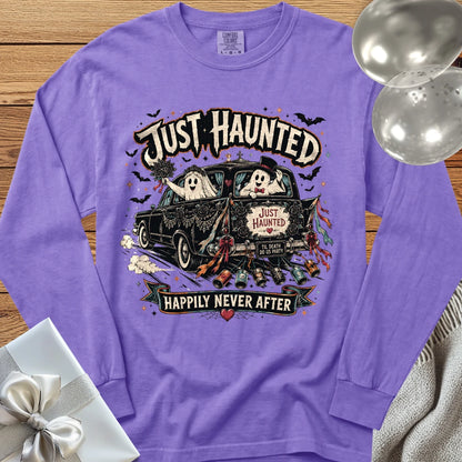 Just Haunted - Happily Never After - Premium Halloween Wedding Long Sleeve T-Shirt - Violet