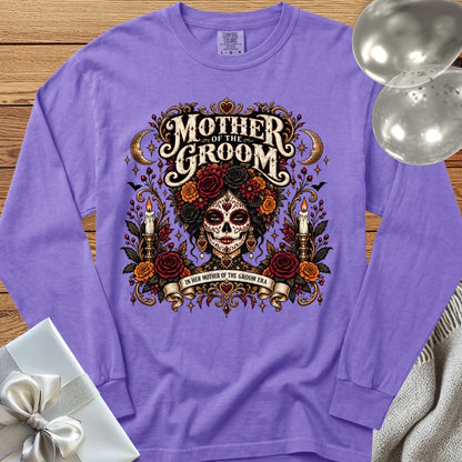 Mother of the Groom, In Her Mother of the Groom Era - Premium Halloween Wedding Long Sleeve T-Shirt - Violet