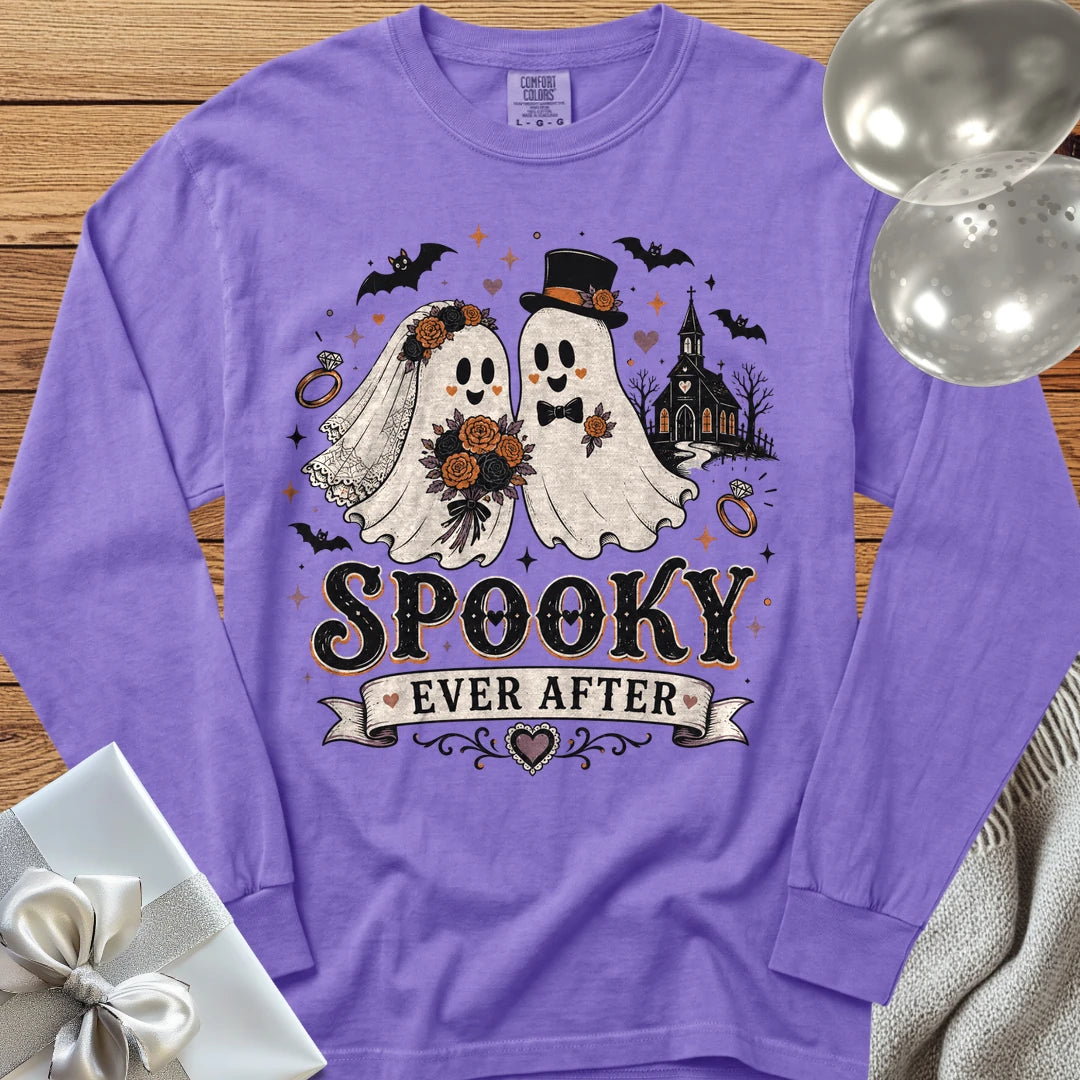 Spooky Ever After - Halloween Wedding Long Sleeve T-Shirt - Violet