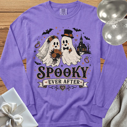 Spooky Ever After - Halloween Wedding Long Sleeve T-Shirt - Violet