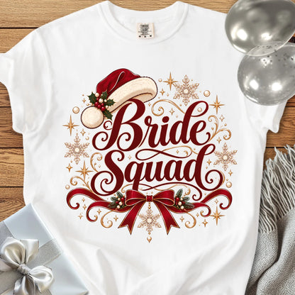 Bride Squad - Premium Christmas Wedding T-Shirt - White