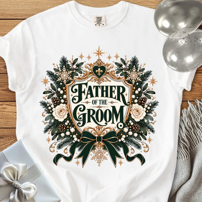 Father of the Groom - Premium Winter Heirloom Wedding T-Shirt - White
