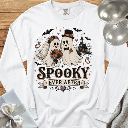 Spooky Ever After - Halloween Wedding Long Sleeve T-Shirt - White