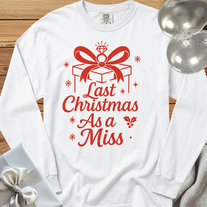 Last Christmas as Miss (Present) - Premium Engagement Long Sleeve T-Shirt - White