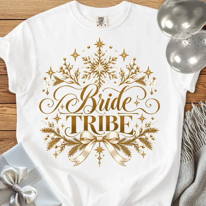 Bride Tribe - Premium Winter Sparkle Wedding T-Shirt - White