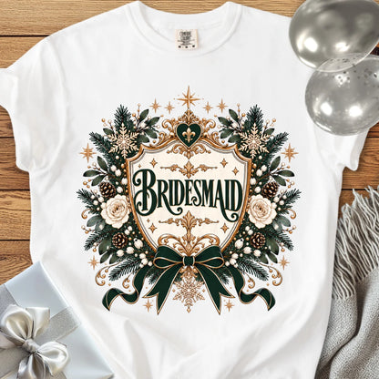 Bridesmaid - Premium Winter Heirloom Wedding T-Shirt - White