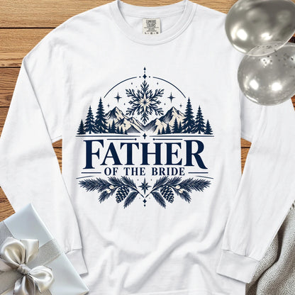 Father of the Bride - Premium Winter Peaks Wedding Long Sleeve T-Shirt - White