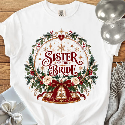Sister of the Bride - Premium Snowglobe Wedding T-Shirt - White