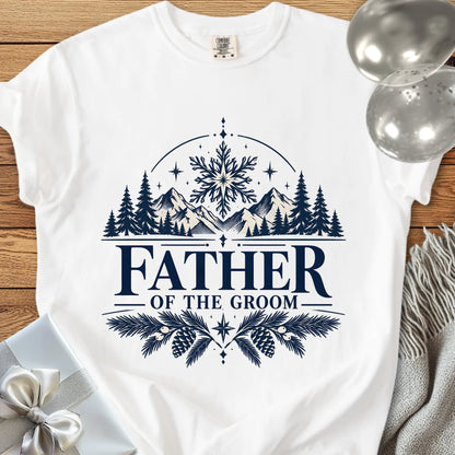 Father of the Groom - Premium Winter Peaks Wedding T-Shirt - White