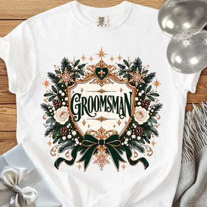 Groomsman - Premium Winter Heirloom Wedding T-Shirt - White