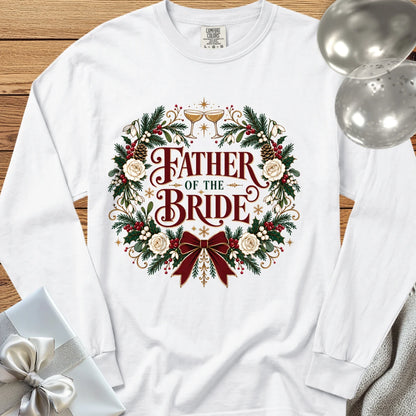 Father of the Bride - Premium Winter Crest Wedding Long Sleeve T-Shirt - White