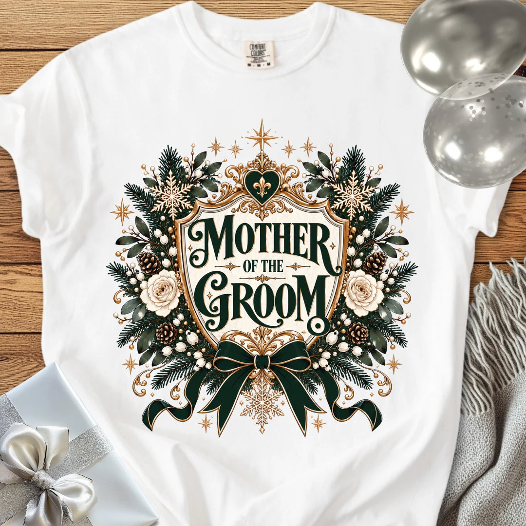 Mother of the Groom - Premium Winter Heirloom Wedding T-Shirt - White