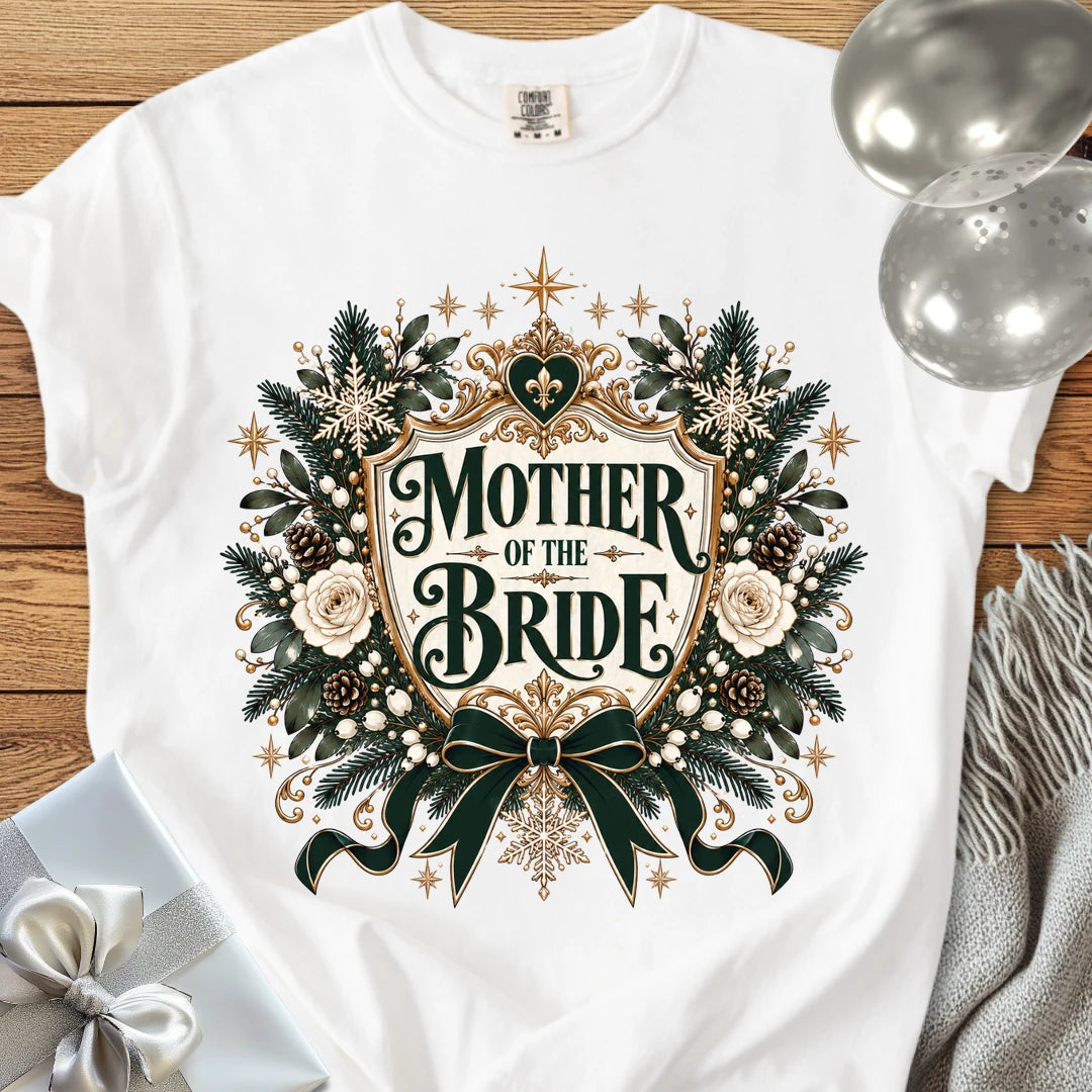 Mother of the Bride - Premium Winter Heirloom Wedding T-Shirt - White