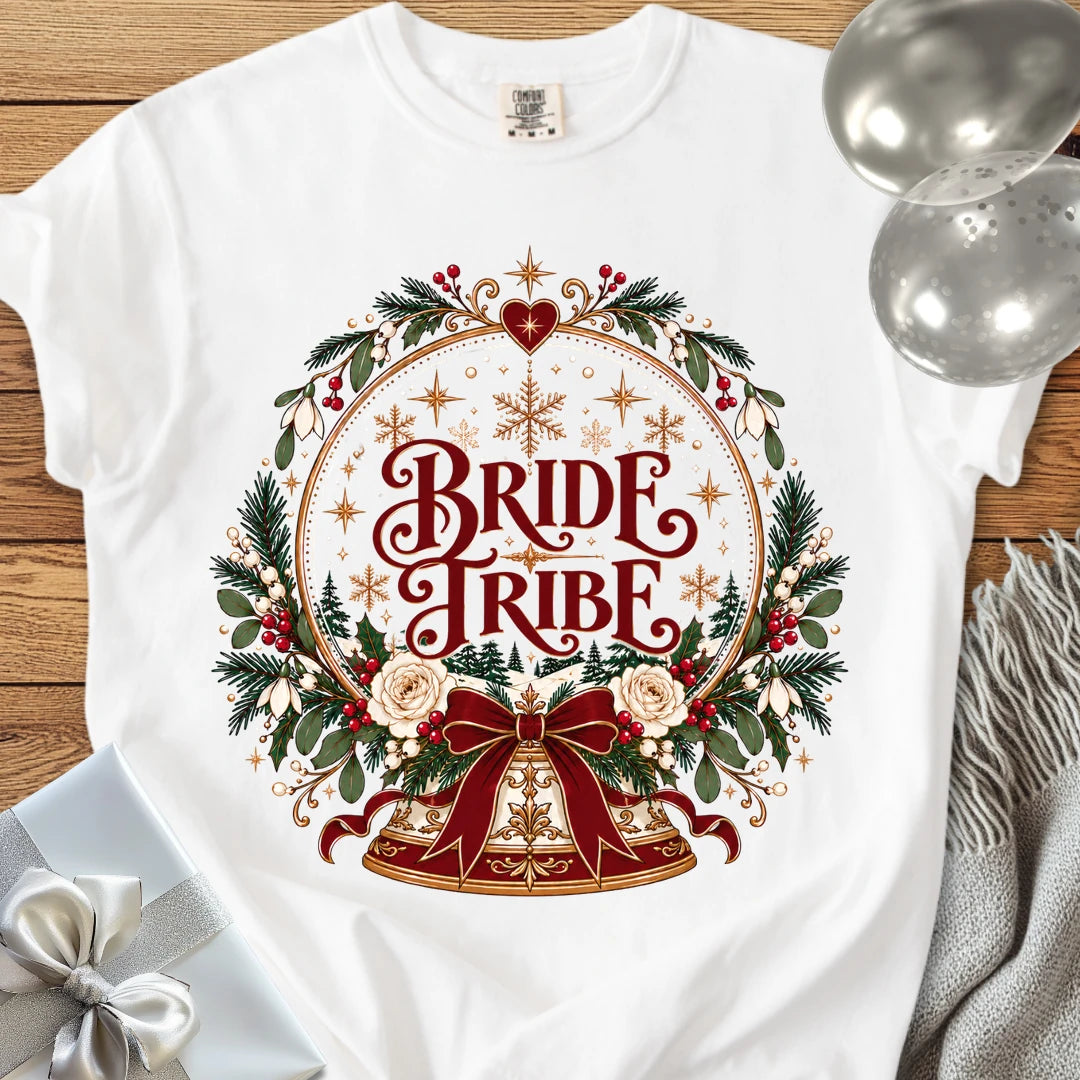 Bride Tribe - Premium Snowglobe Wedding T-Shirt - White