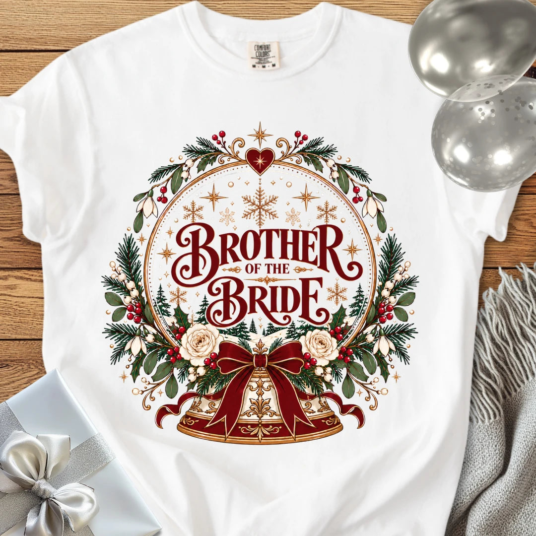 Brother of the Bride - Premium Snowglobe Wedding T-Shirt - White