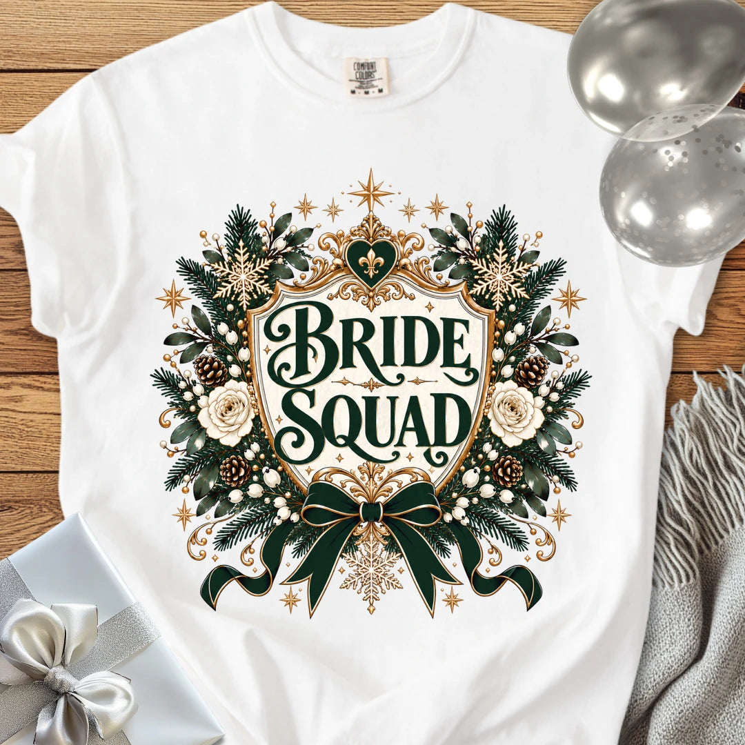 Bride Squad - Premium Winter Heirloom Wedding T-Shirt - White