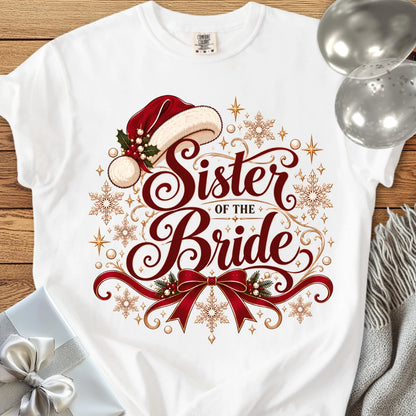 Sister of the Bride - Premium Christmas Wedding T-Shirt - White