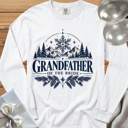 Grandfather of the Bride - Premium Winter Peaks Wedding Long Sleeve T-Shirt - White