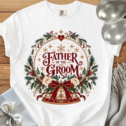 Father of the Groom - Premium Snowglobe Wedding T-Shirt - White