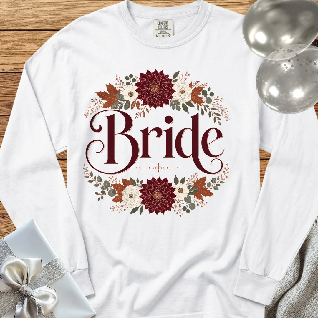 Bride - Premium Wedding Long Sleeve T-Shirt - White