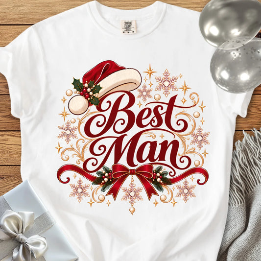 Best Man - Premium Christmas Wedding T-Shirt - White