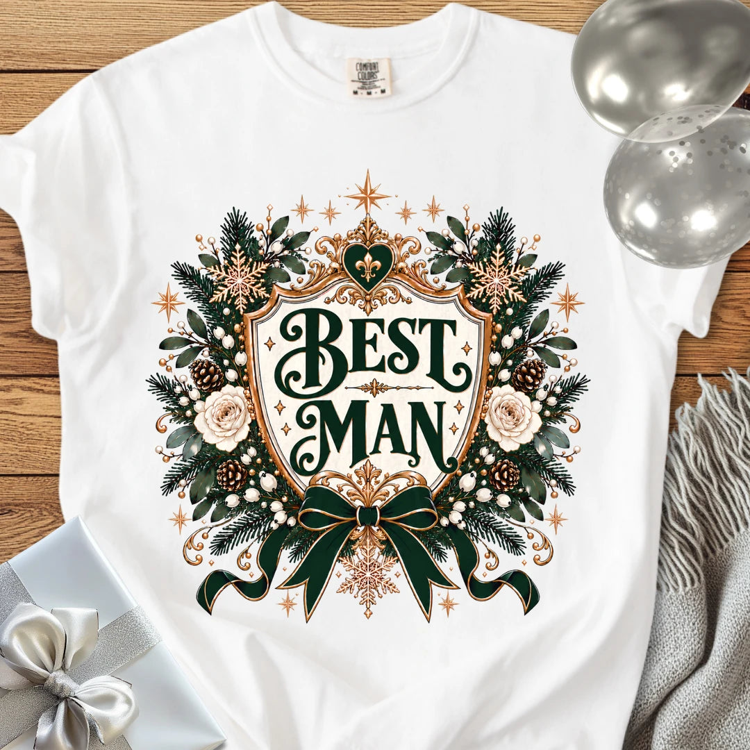 Best Man - Premium Winter Heirloom Wedding T-Shirt - White