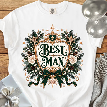 Best Man - Premium Winter Heirloom Wedding T-Shirt - White