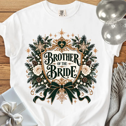 Brother of the Bride - Premium Winter Heirloom Wedding T-Shirt - White
