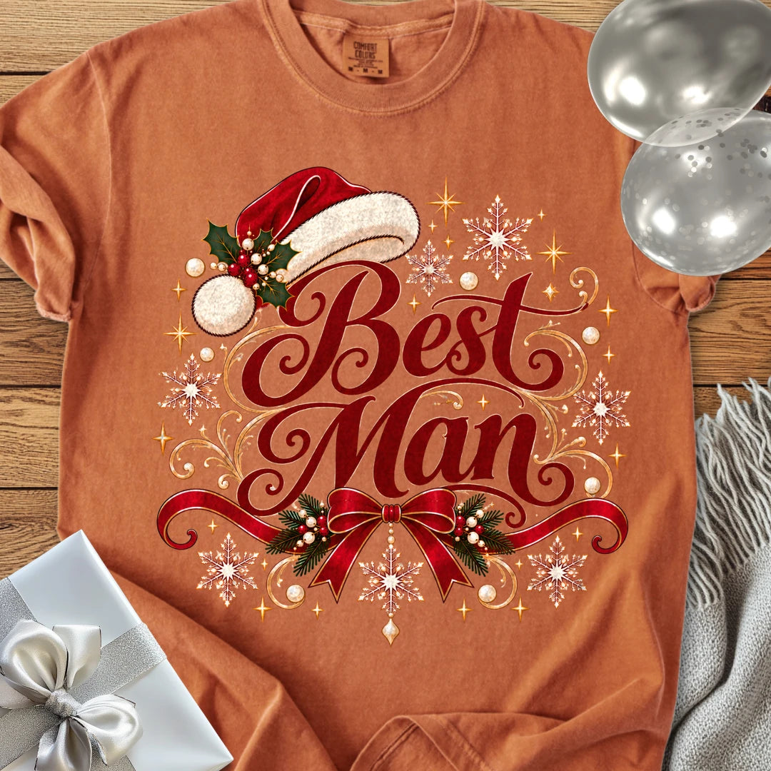 Best Man - Premium Christmas Wedding T-Shirt - Yam