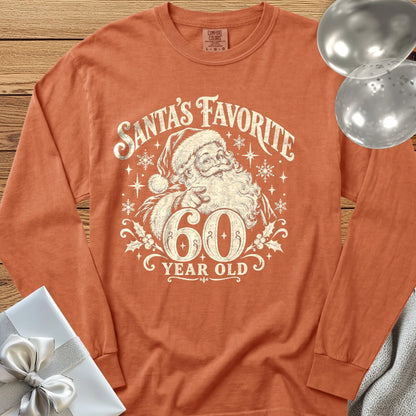 Santa’s Favorite 60-Year-Old - Premium Christmas 60th Birthday Long Sleeve T-Shirt - Yam