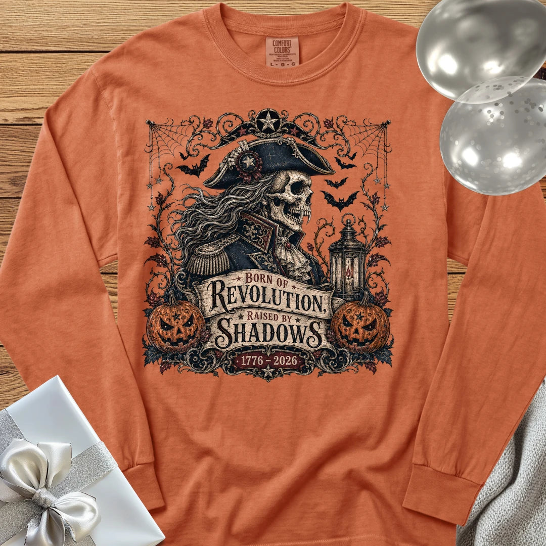 Born of Revolution, Raised by Shadows - Premium Halloween America 250 Long Sleeve T-Shirt - Yam