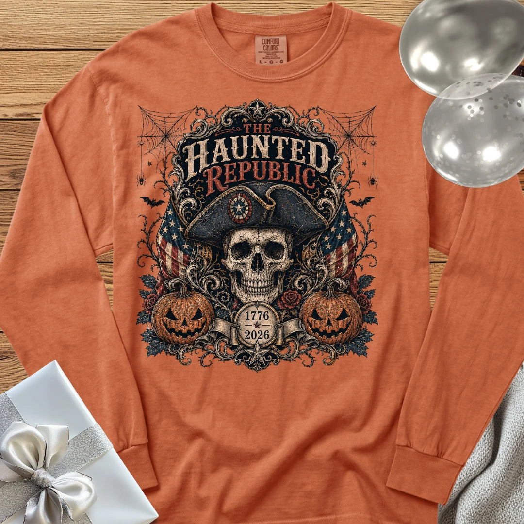 Haunted Republic - Premium America 250 Halloween Long Sleeve T-Shirt - Yam