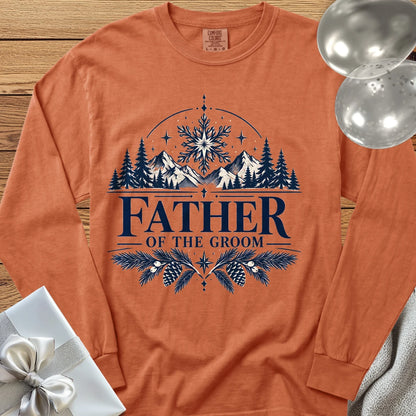Father of the Groom - Premium Winter Peaks Wedding Long Sleeve T-Shirt - Yam