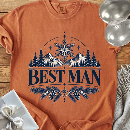 Best Man - Premium Winter Peaks Wedding T-Shirt - Yam