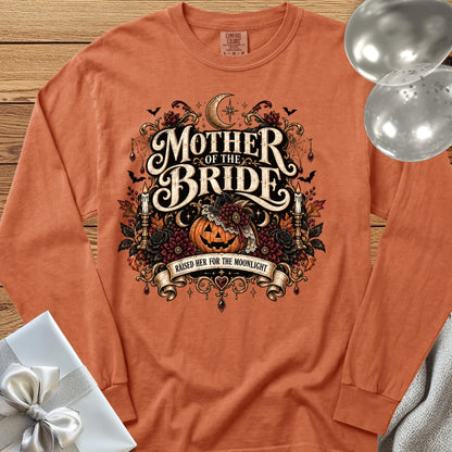 Mother of the Bride, Raised Her for the Moonlight - Premium Halloween Wedding Long Sleeve T-Shirt - Yam