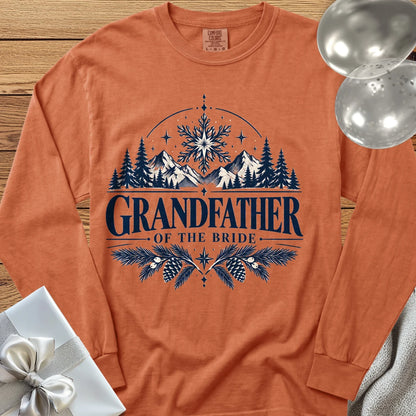 Grandfather of the Bride - Premium Winter Peaks Wedding Long Sleeve T-Shirt - Yam