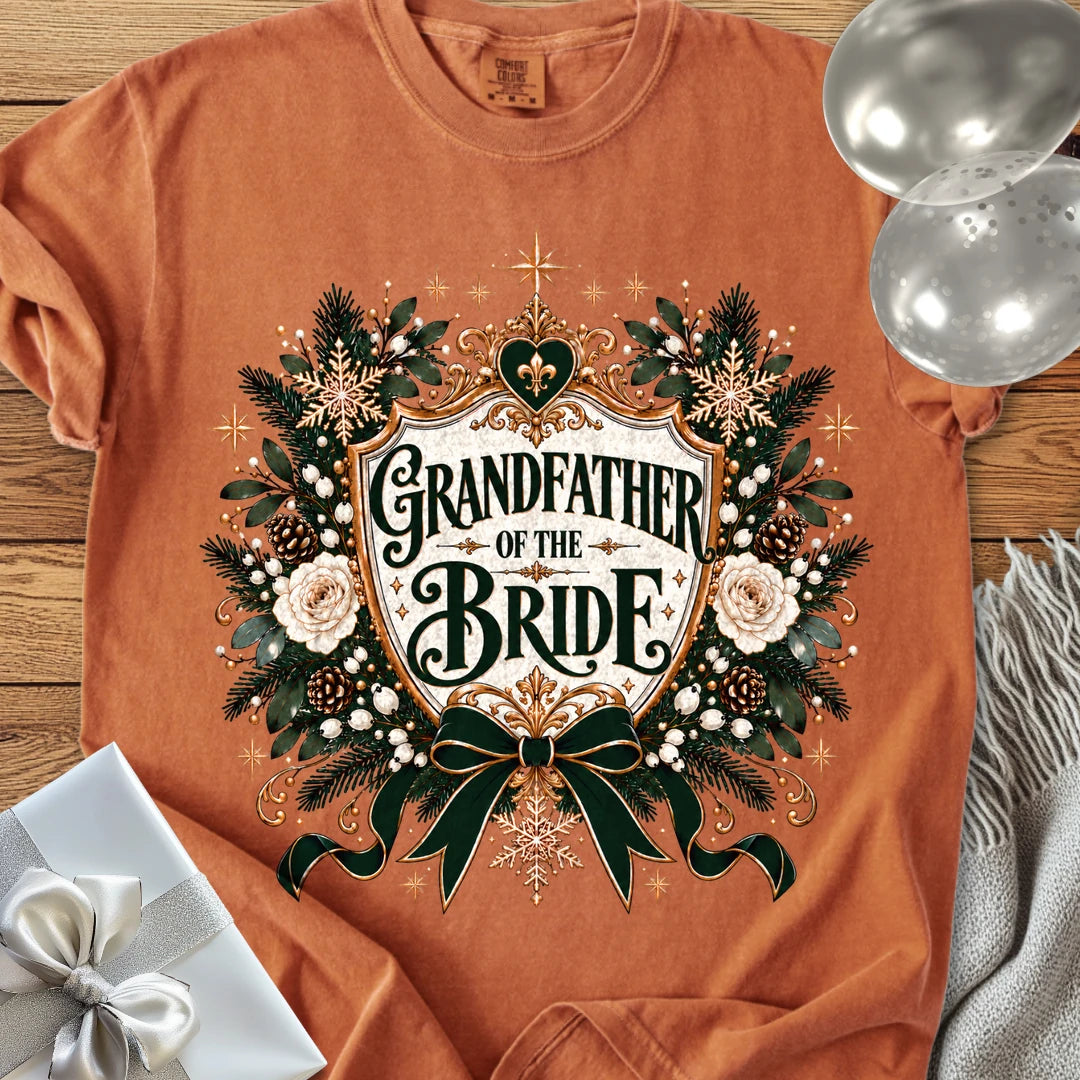Grandfather of the Bride - Premium Winter Heirloom Wedding T-Shirt - Yam