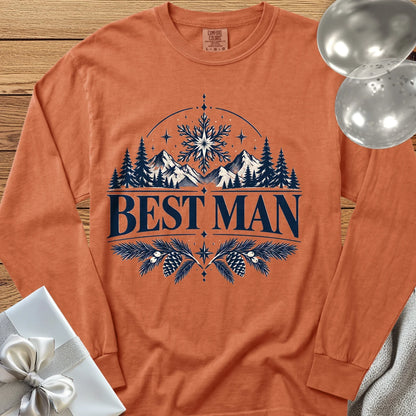 Best Man - Premium Winter Peaks Wedding Long Sleeve T-Shirt - Yam