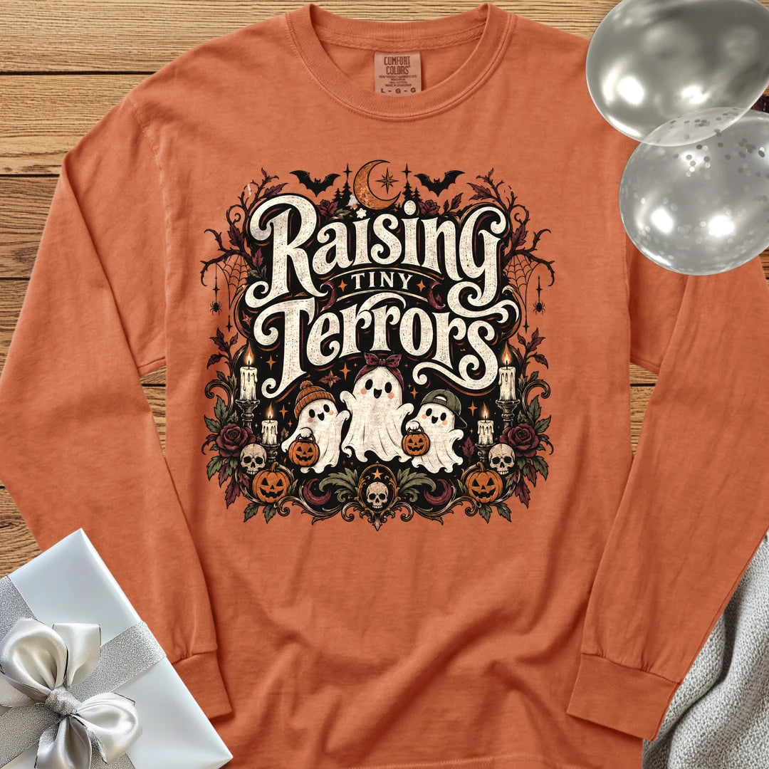Raising Tiny Terrors - Premium Halloween Long Sleeve T-Shirt - Yam