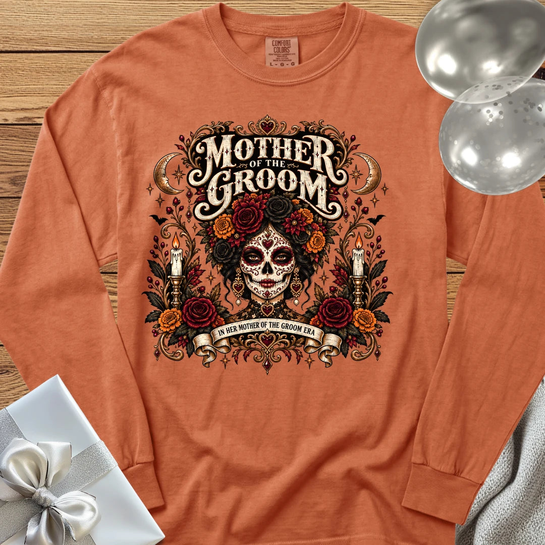 Mother of the Groom, In Her Mother of the Groom Era - Premium Halloween Wedding Long Sleeve T-Shirt - Yam